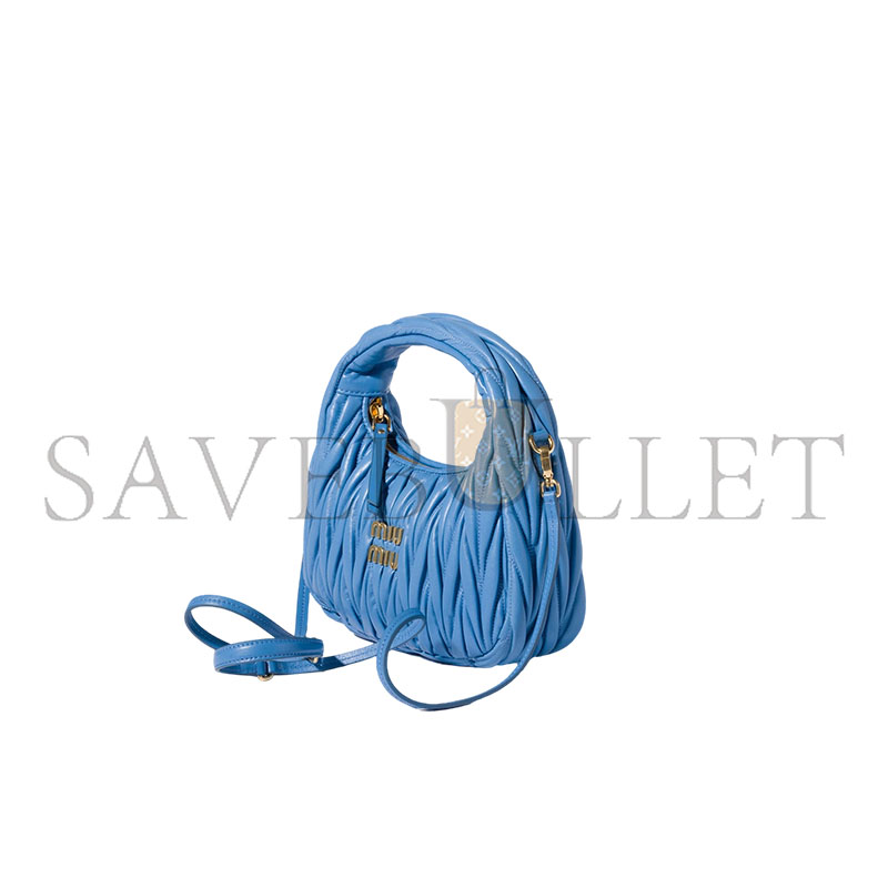 MIU MIU WANDER MATELASSÉ NAPPA LEATHER HOBO BAG 5BC125 (23*13*7cm)